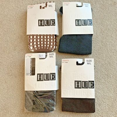 Vintage HUE tights lot of 4 pairs M/L