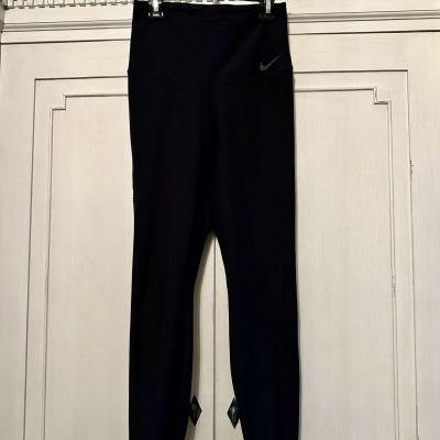 Nike Women Black Elastic Waist Straight Leg Stretch Fit Yoga Pull On Leggings S