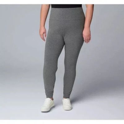 Simply Vera Vera Wang Women's Heather Grey High Rise Shaping Leggings - Size 2X