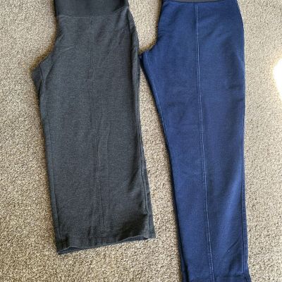 Peter Nygard Slims SZ 2X 20-22 Gray Or Blue Jean Wide Waistband Stretch Comfort