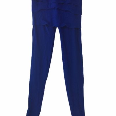 NWT Nollia Womens Sizes L -XL Blue Ruffled Fashion Seamless Leggings