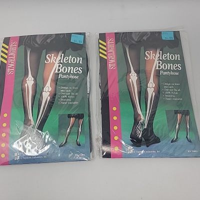 2 SKELETON Bones Stagelights  STOCKINGS halloween PANTYHOSE