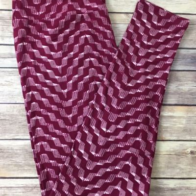 LulaRoe TC Leggings Wavy Chevron Zig Zag Pattern Women Tall & Curvy Plus Size