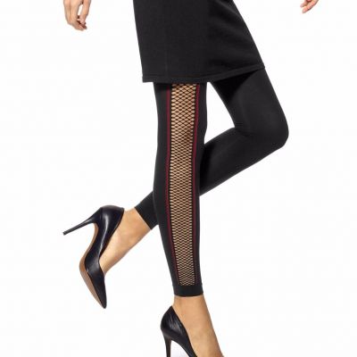 HUE U17779 Black Fishnet Stripe Footless Tights