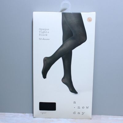 A New Day Womens 50 Denier Opaque Tights Black L / XL