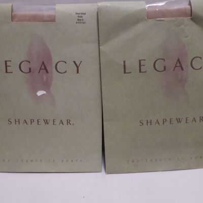 !SALE! 2 Pair Legacy Shapewear Short Brief Size D Nude