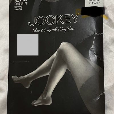 Jockey  Sheer Comfortable Dry SheerControl Top Pantyhose Plus-1 Size Off Black