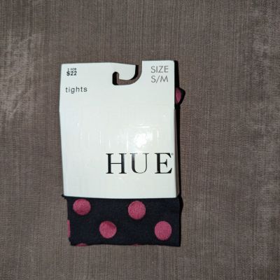 BNWT Hue Tights S/M Black Rose Polka Dots MSRP $13.50