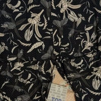 Lularoe Black with White Flowers Leaf TC2 Leggings Sz 20 - 26 Tall & Curvy NEW