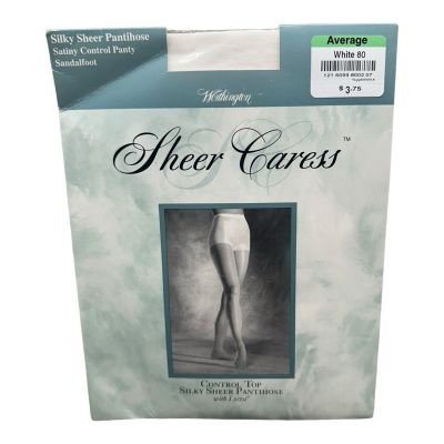 JC Penney Worthington Sheer Caress control top silky sheer pantyhose white ave