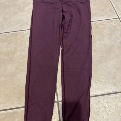 Joy Lab Leggings Woman’s Maroon Stretch  Ruffled Hem Yoga Workout Pants Size XL