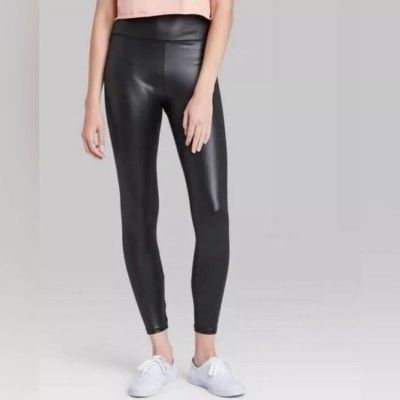 Wild Fable Women’s Black Faux Leather Shiny Leggings Size XXL