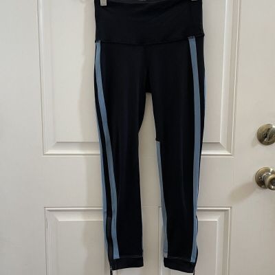 Lululemon Athletica Women’s Zippered Hem Leggings Mesh Black/Blue Size 4