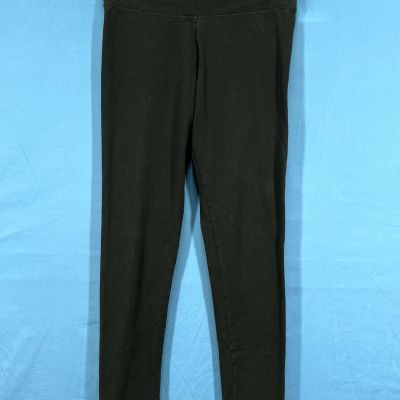 AERIE Solid BLACK Stretch JERSEY KNIT Pull-On LOUNGE ACTIVE Ankle LEGGINGS M-Reg