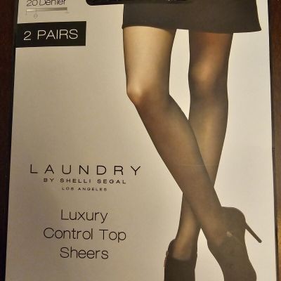 Laundry Pantyhose Womens Control Top Sheers Black Size 2