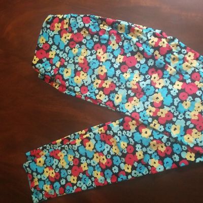 LuLaRoe Leggings OS, Teal/Yellow/Green/Red Floral, NWT