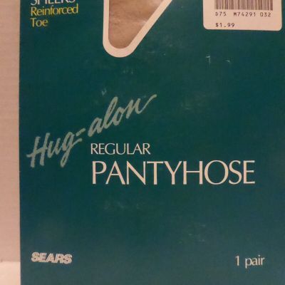 Sears Hug-alon Pantyhose Regular Day Sheer Reinforced Toe Average Mist