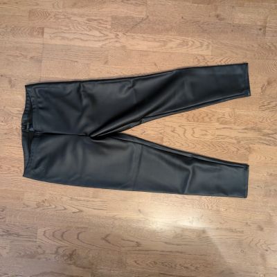 Ann Taylor Faux Leather Leggings - Black L