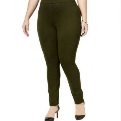 Style & Co Plus Size Mid Rise Comfort Waist Leggings in Olive 24W New