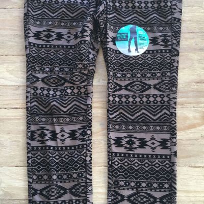 One 5 One Bump It Up Women's Large  Leggings Shape Shifter NEW Brown Black Aztec