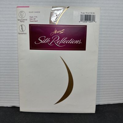 Hanes Pantyhose Silk Reflections 716 Silky Sheer Travel Buff Size EF