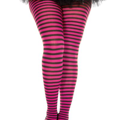 Plus Size Opaque Striped Pantyhose Halloween Tights