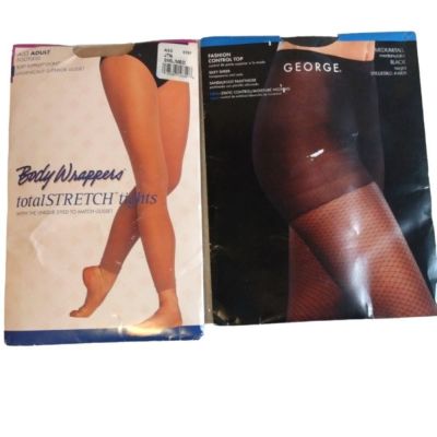 NEW Set of 2 Adult Size Small/Medium Brown & Black Tights/Pantyhose