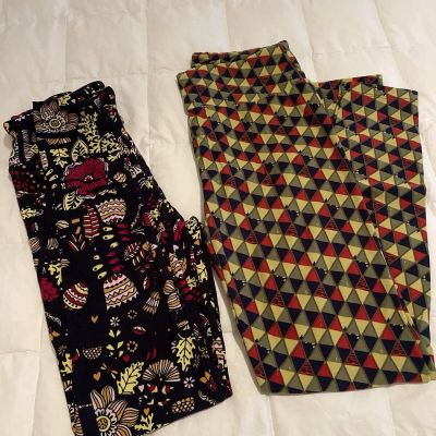 Women’s One Size Lularoe Leggings Lot Of 2 Multi Color NWOT