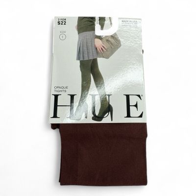 New Women's Hue Opaque Tights 1 Pair Size 1 Cinnamon