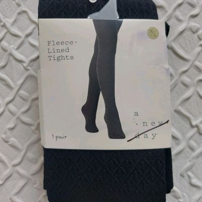 A New Day Fleece Lined Tights For Women Ebony Size M/L NEW