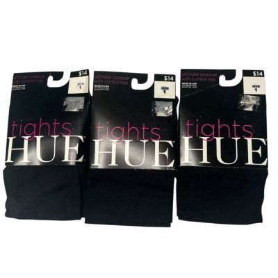 Hue Ultimate Opaque Tights Size 1 Black Color Womens 3 Pairs