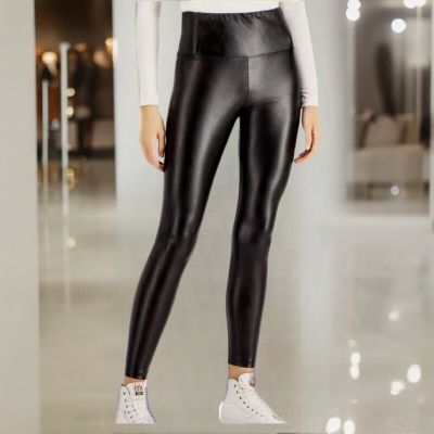 Black Faux Leather Leggings Women’s High Waisted skinny Leg Size XL