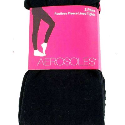 Aerosols Womens Footless Fleece Lined Tights 2 Pair Package Sz S/M