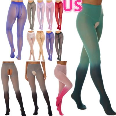 Women Glossy Tights Solid Color Pantyhose Stockings Lingerie Bodystocking Pants