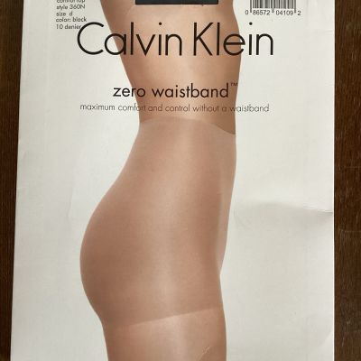 Calvin Klein Zero Waistband Control Top Pantyhose Black Style 360N Size D