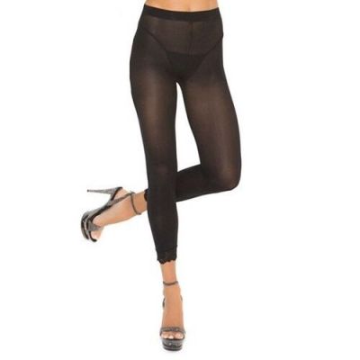 Womens Black Leggings Lace Trim Premium Yoga Pilates Legging Stretch Pants Sexy