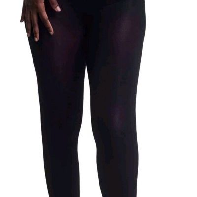 New Women's NUDE BARRE Black 12AM Footed Opaque Tights Size S/M