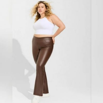 Torrid Full? Length Signature Waist Faux Leather Slim Boot Legging - Brown - 2X