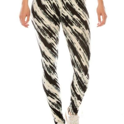 Long Yoga Style Banded Lined Multi Printed Knit Legging With High Waist.