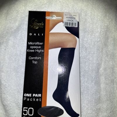 Levante Dali Microfiber Opaque Knee Highs OS Black