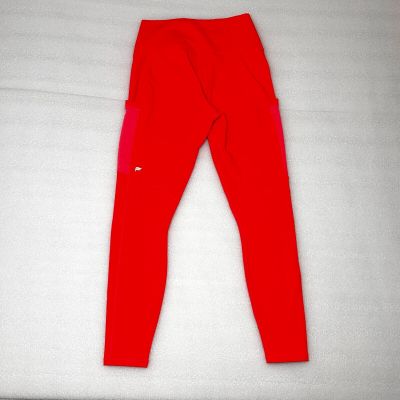 Fabletics Womens Leggings Medium High Waisted Bright Hot Orange Powerhold Crop