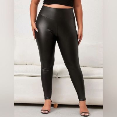 SHEIN Prive Plus High Waist PU Leggings Black size 1XL 2/$14 or 3/$20