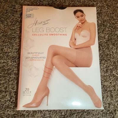 Hanes leg boost cellulite smoothing pantyhose, color jet black, size: GH