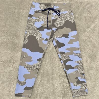 Aerie Leggings Womens Large Camo Blue American Eagle Mid Rise Workout Gym Yoga