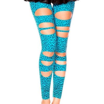 sexy MUSIC LEGS cutout LEOPARD print LEGGINS footless TIGHTS stockings PANTYHOSE