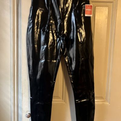 Spanx Faux Patent Shiny Leather Leggings  NWT- XL