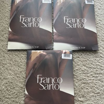 Franco Sarto Control Top Pantyhose Nylons Tights Size B Color Nude Lot Of 3