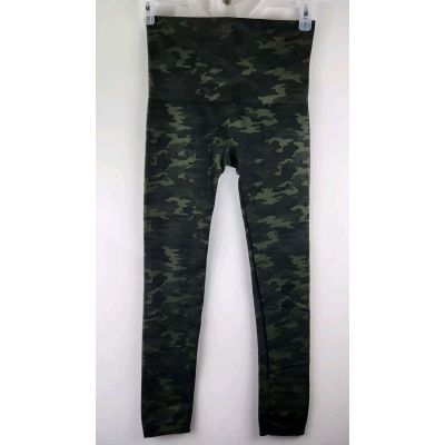 SPANX 1X Look At Me Now Seamless Leggings Green Camo Plus Size