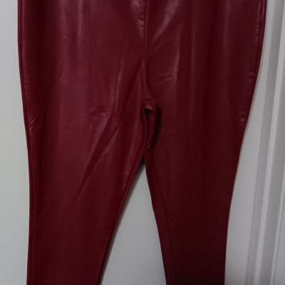 LuLaRoe LUXE Burgundy NWOT Faux Leather Leggings Size 3XL Beautiful! Very Soft