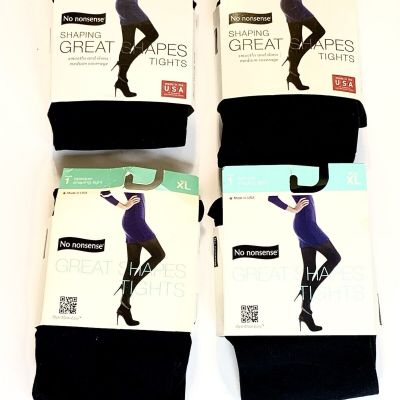 No Nonsense (4) Shaping Women's Great Shapes Opaque Shaping Tights QQT Black XL